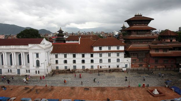 Durbar Square in Kathmandu before the earthquake. BBC photo.